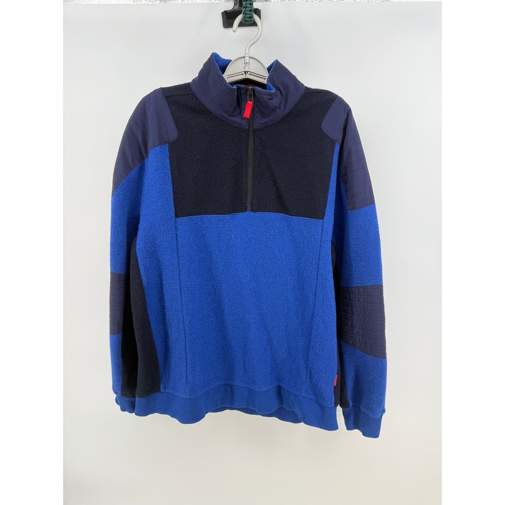 Topo Designs Global Mens 1/4 Zip Sweater Pullover Color Block Fleece‎ Wool XL
